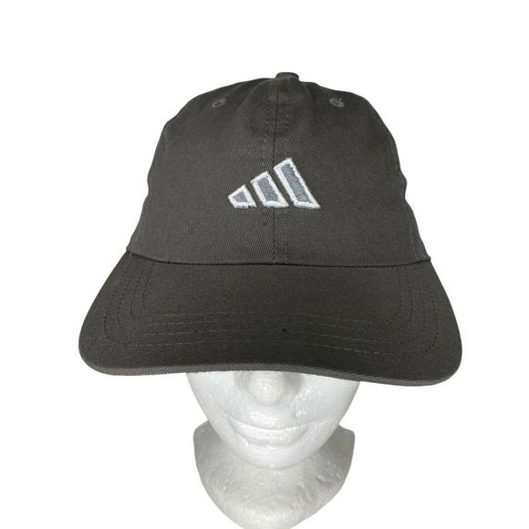 Adidas Dad Hat Grey White Baseball Cap Simple Golf Spell Out Essential Logo - Picture 1 of 5